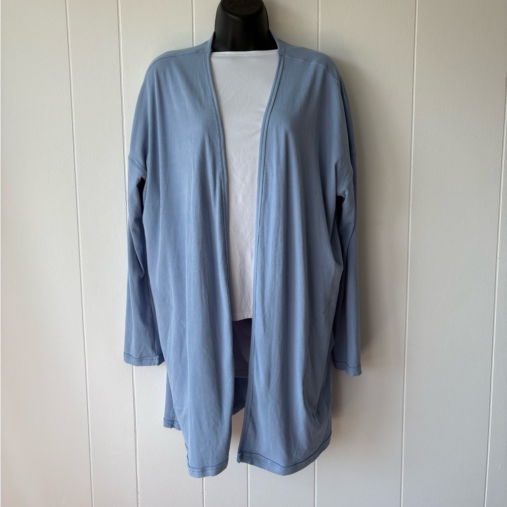 Intimately Free People Sky Blue Ribbed Duster Cardigan | Size Small - Picture 3 of 7